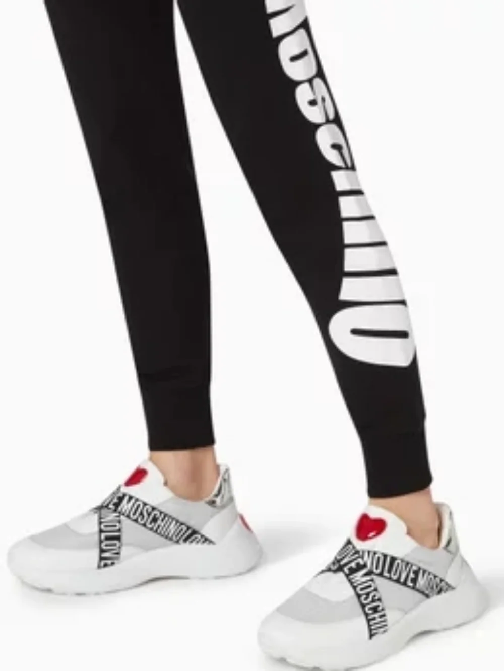 Love Moschino White Logo Band Mesh Sneakers Crisscross Chunky Running Shoes 9 - Picture 16 of 16